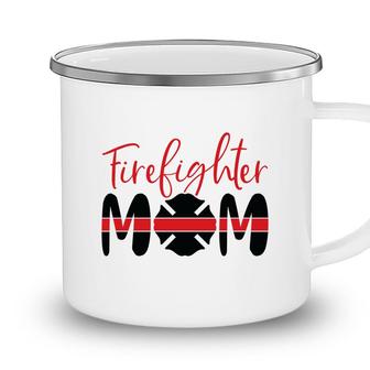 Firefighter Mom Red Decor Black Graphic Meaningful Camping Mug - Seseable