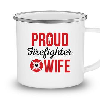Firefighter Proud Wife Red Black Graphic Meaningful Camping Mug - Seseable