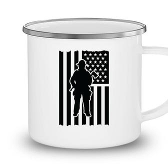 Firefighter Usa Flag Black Gift For Firefighter Camping Mug - Seseable