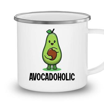 Funny Avocado Avocadoholic Hug A Small Ball Camping Mug - Seseable