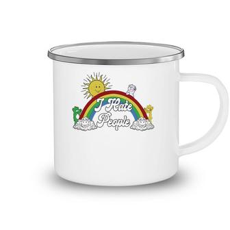 Funny Bear & Rainbow I Hate People Camping Mug | Mazezy
