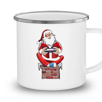 Funny Santa Play Video Game Christmas Gaming Lover Gifts Camping Mug - Seseable
