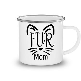 Fur Mom Black Design About Cat Mommy Gift Camping Mug - Seseable