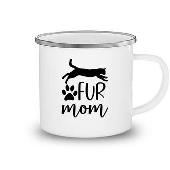 Fur Mom Full Black Cat Meaning Gift For Mom Camping Mug - Seseable