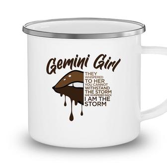 Gemini Girl Brown I Am The Storm Birthday Camping Mug - Seseable