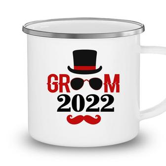 Groom 2022 Groom Bachelor Party Red Black Camping Mug - Seseable