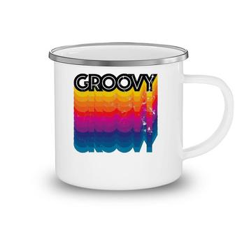 Groovy Distressed Vintage Retro 60S 70S Camping Mug | Mazezy