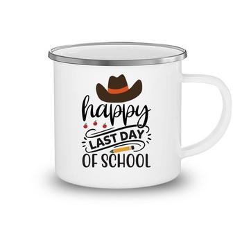 Happy Last Day Of School With Black Cowboy Hat Camping Mug - Seseable