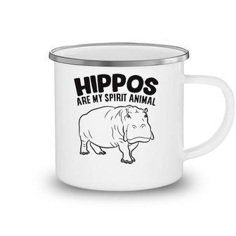 Hippos Are My Spirit Animal Funny Hippopotamus Camping Mug | Mazezy