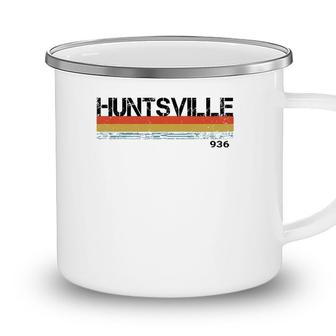 Huntsville Texas City Retro Vintage Stripes Gift & Souvenir Camping Mug - Seseable