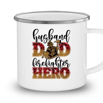Husband Dad Firefighter Hero Job Title Funny Gift Camping Mug - Seseable