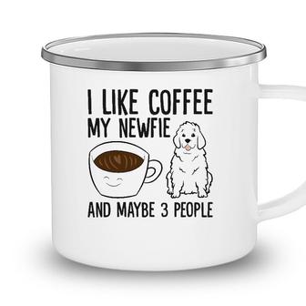 I Like Coffee My Newfie And Maybe 3 People Camping Mug - Seseable