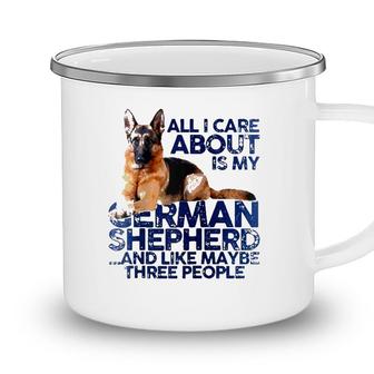 I Like My German Shepherd And Maybe Like 3 People Dog Lover Raglan Baseball Tee Camping Mug - Seseable