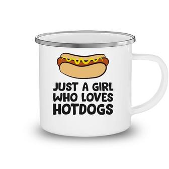 Just A Girl Who Loves Hot Dogs Camping Mug | Mazezy
