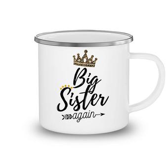 Kids Big Sister Again 2022 Soon To Be Bigsister Leopard Print Camping Mug | Seseable UK