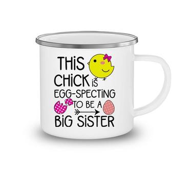 Kids Girls Easter Eggspecting To Be A Big Sister Announcement Camping Mug | Mazezy