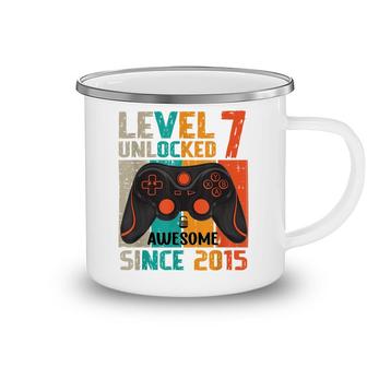 Level 7 Unlocked Awesome Since 2015 7Th Birthday Gaming Camping Mug - Seseable