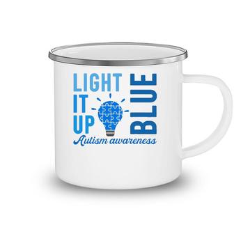 Light It Up Blue Autism Awareness S Men Women Autistic Camping Mug
