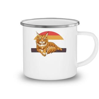 Maine Coon Cute Cat Vintage Retro Camping Mug | Mazezy