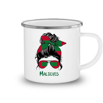 Maldivian Girl Maldives Girl Maldives Woman Flag Camping Mug | Mazezy