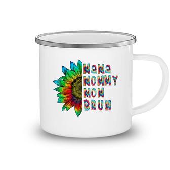 Mama Mommy Mom Bruh Mommy And Me Mom Sunflower Tie Dye Camping Mug - Seseable