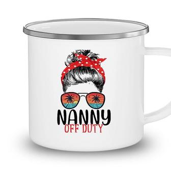 Messy Bun Nanny Off Duty Sunglasses Beach Sunset Camping Mug - Seseable