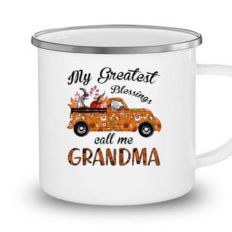 My Greatest Blessings Call Me Grandma Pumpkin Truck Camping Mug - Seseable