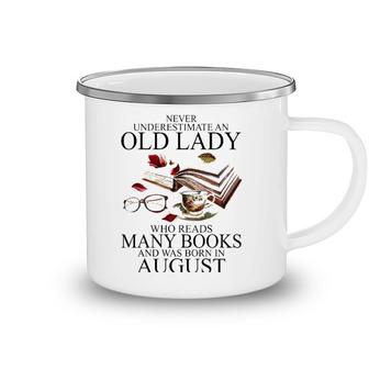 Never Underestimate An Old Lady Who Reads Many Books Camping Mug