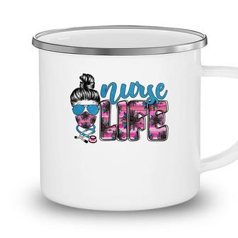 Nurse Life Impression Messy Bun Hair Great Gift New 2022 Camping Mug - Seseable