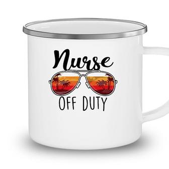 Nurse Off Duty Sunglasses Sunset Beach Retired Retirement Camping Mug - Seseable