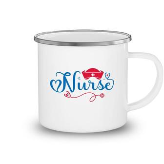 Nurses Day Blue And Red Colors Graphic Gift 2022 Camping Mug - Seseable