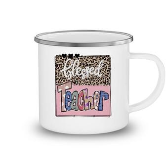 Official Blessed Teacher Sending Love To My Teacher Camping Mug - Seseable