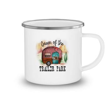 Official Queen Of The Trailer Park Camp Life Design Camping Mug - Seseable