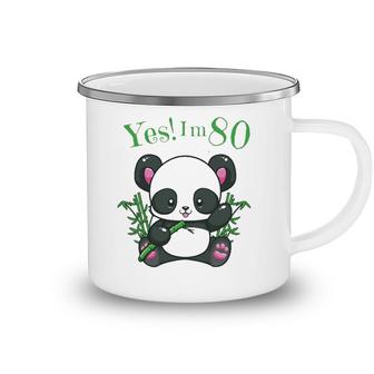 Panda 80Th Birthday Gift Birthday Outfit 80 Ver2 Camping Mug | Mazezy