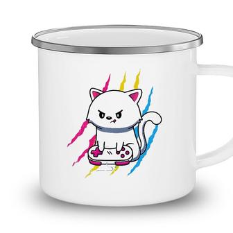 Pansexual Gaymer Geek Pride Lgbt Video Game Lover Gift Cat Camping Mug - Seseable