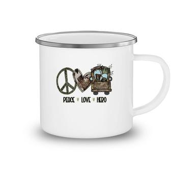 Peace Love Hero Dad Special Gift For Father Camping Mug - Seseable