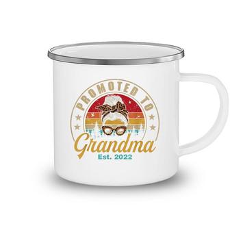 Promoted To Grandma Est 2022 Women Retro First Time Grandma Camping Mug - Seseable