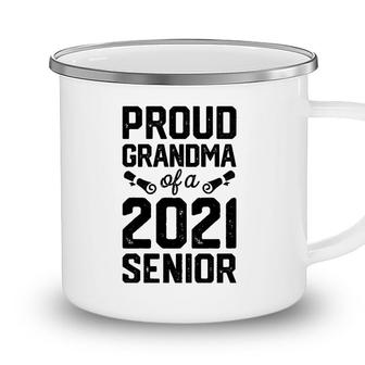 Proud Grandma Of A 2021 Senior Graduate Graduation Vintage Camping Mug - Seseable