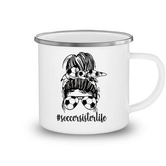 Proud Soccer Sister Of A Soccer Player Sis Camping Mug | Mazezy