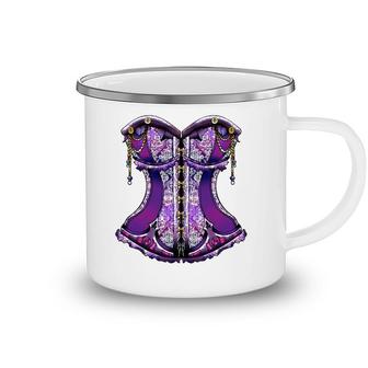 Purple Steampunk Corset Halloween Gift Camping Mug | Mazezy