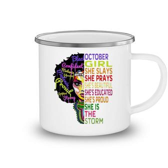 Queens Are Born In October S For Women - Birthday Girl Camping Mug | Mazezy