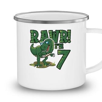 Rawr Im 7 Dinosaur Rex 7Th Birthday S For Boys Camping Mug - Seseable