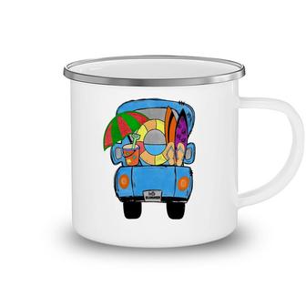 Ready To A Funny Vacation To The Sea Retro Summer Beach Camping Mug - Seseable