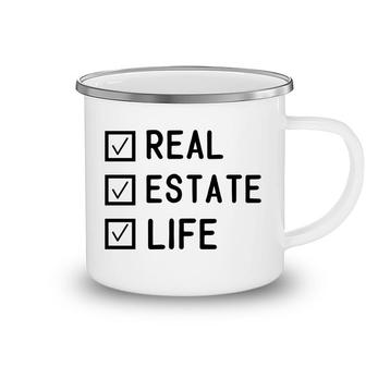 Real Estate Life Checklist Realtor Job Tite Camping Mug - Seseable