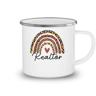Realtor Leopard Rainbow Real Estate Agent Real Estate Life Camping Mug | Mazezy