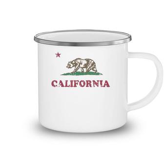 Retro California Republic Flag Gift Camping Mug | Mazezy UK