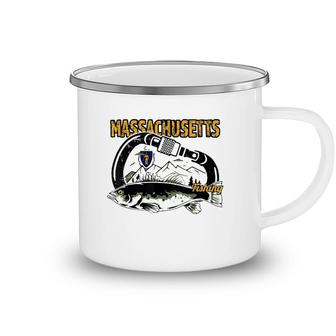 Retro Carabiner Massachusetts Fishing Camping Mug | Mazezy