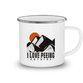 Retro Nature Lover Meme I Love Peeing Outside Hiking Camping Camping Mug | Mazezy