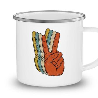 Retro Peace Vintage 60S 70S Hippie Gift Camping Mug - Seseable