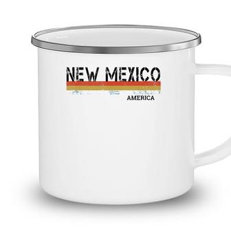 Retro Vintage Stripes New Mexico Gift & Souvenir Camping Mug - Seseable